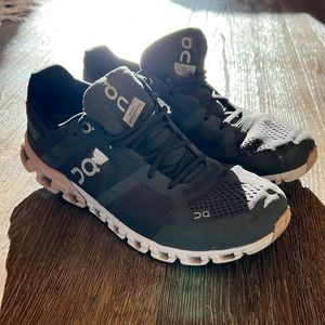 Size 8.5 On Running Cloud Flow Grey Pink Running Shoe Lace Up Low Top Sneaker